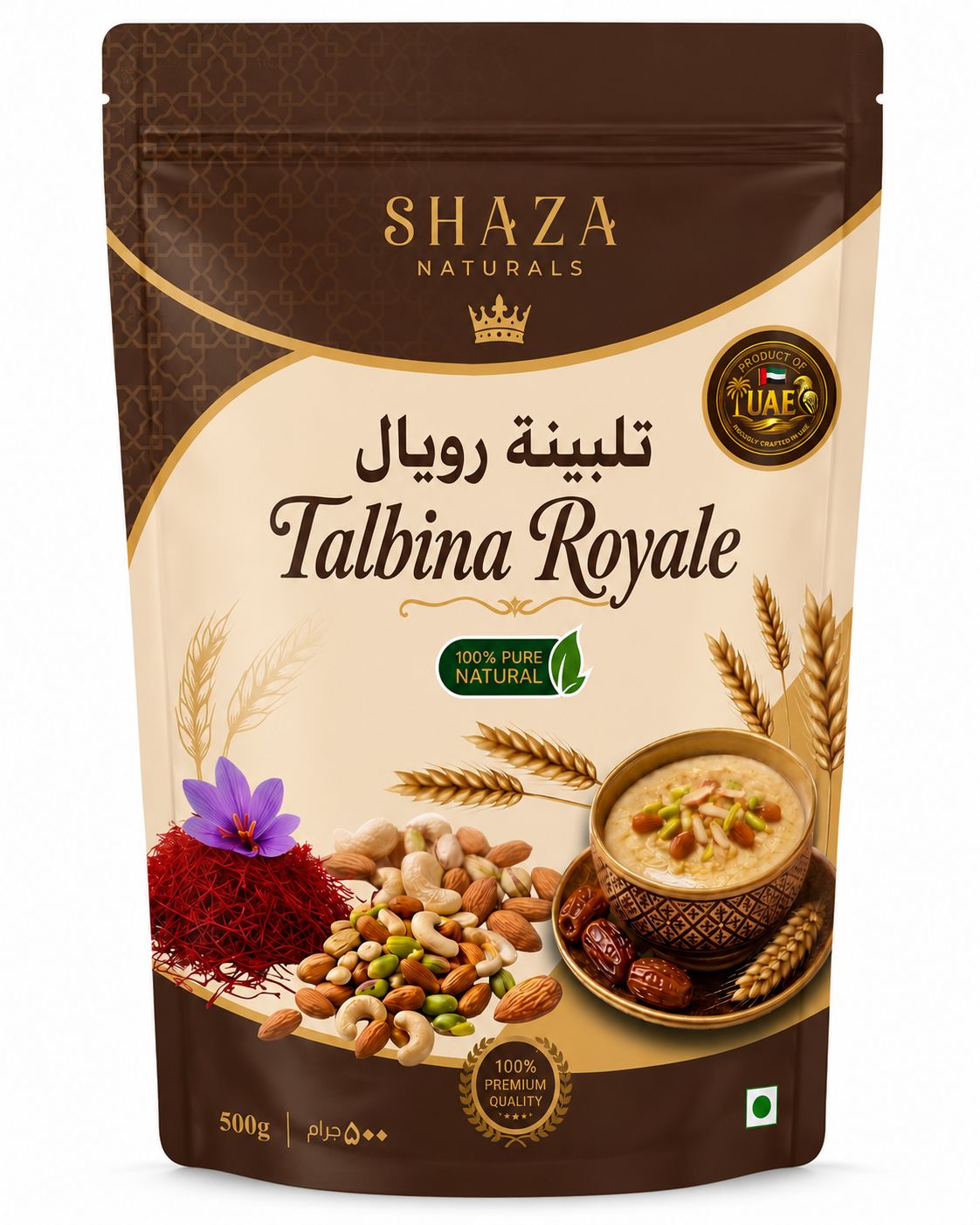 Talbina Royale, 500g – 14-Ingredient Sunnah Barley Blend with Nuts, Dates & Saffron